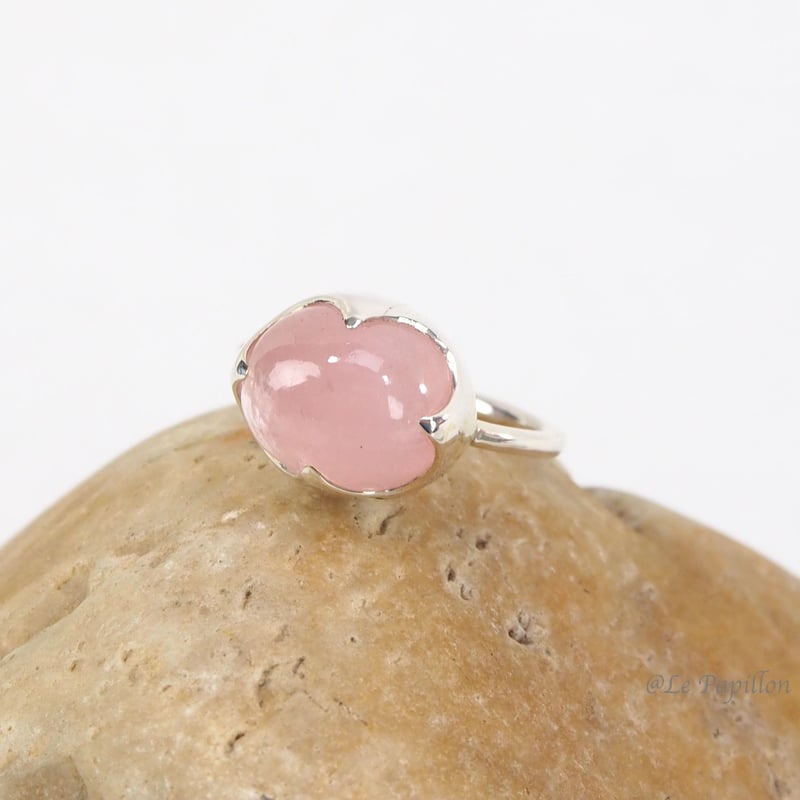 桜色モルガナイト❤︎シルバーリング15号 | Le Papillon Jewelry