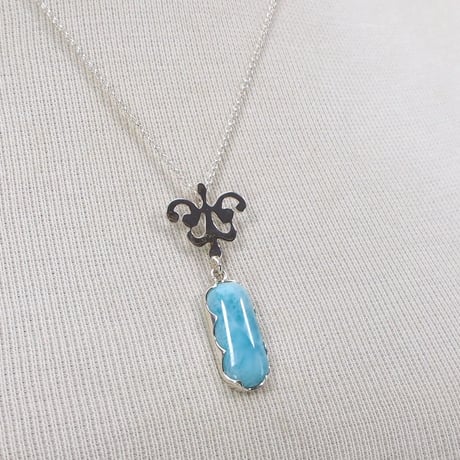 カリブの水色ラリマーネックレス