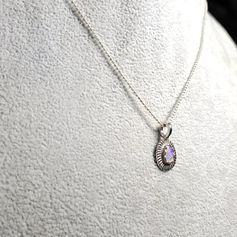 ⭐️オーダーお受付用　確認用生地一部 25⭐️ オーストリアオパール シルバーネックレス | Le Papillon Jewelry