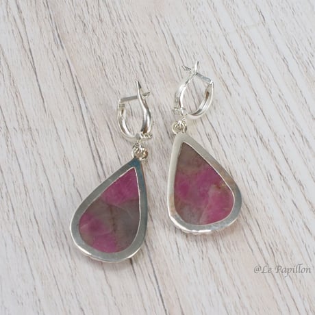 レア！大きめとても綺麗なルビーインフェルドスパー❤︎シルバーピアス