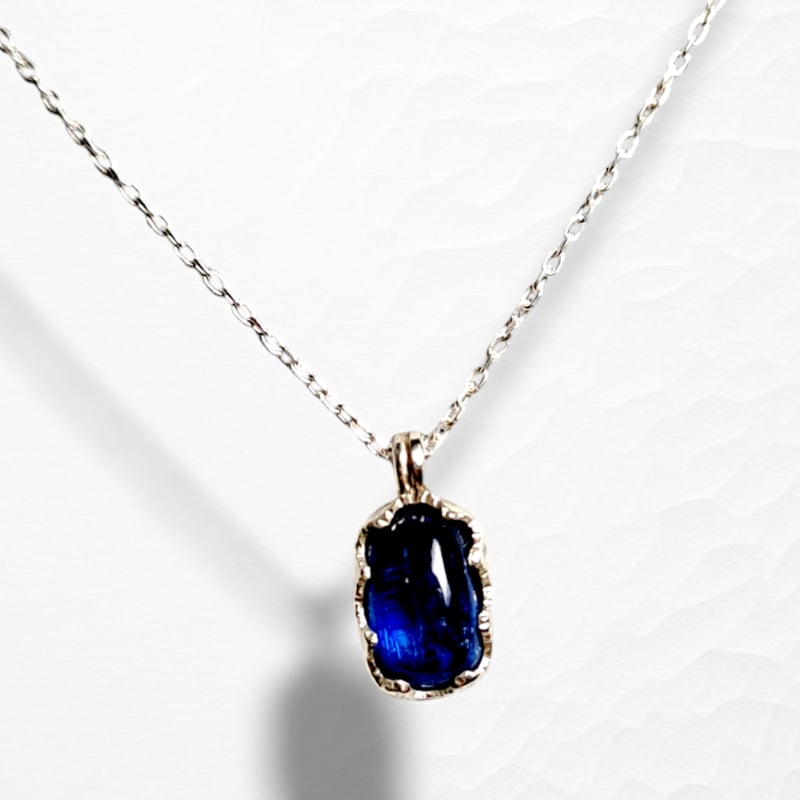 カイヤナイト　ネオンブルーアパタイト　カレンシルバー　ネックレス　※N36等 商品No.K0038 ネオンブルー アパタイトネックレス (シルバー