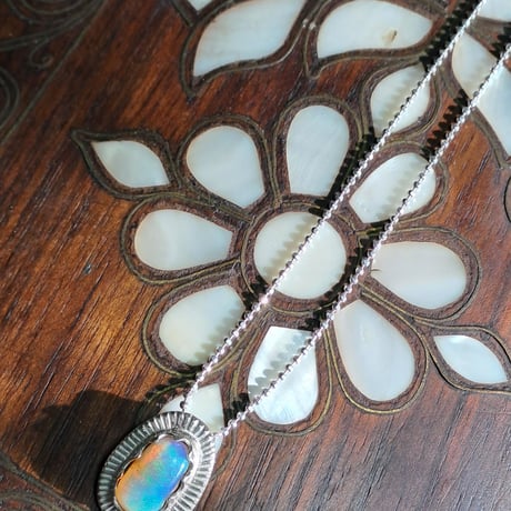 オーストラリア産パイプオパール シルバーネックレス