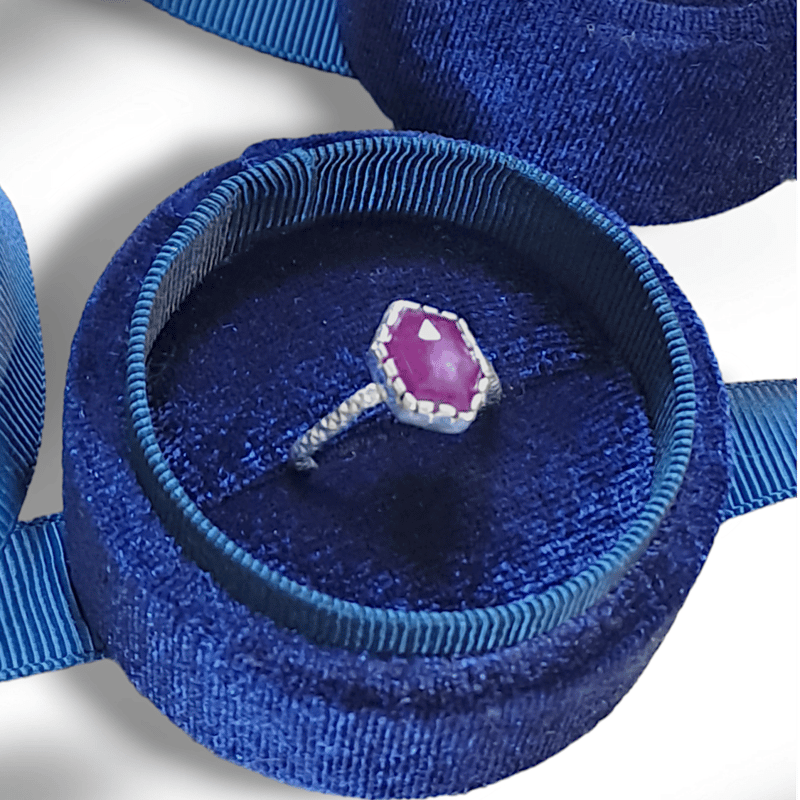 13号 ヘキサゴンルビー シルバーリング | Le Papillon Jewelry