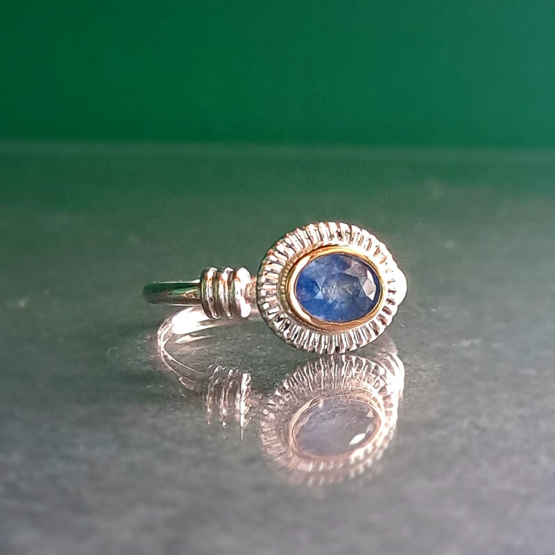 13.5号 ブルーサファイアK18&シルバーリング | Le Papillon Jewelry 13.5号 ブルーサファイアK18&シルバーリング | Le Papillon Jewelry