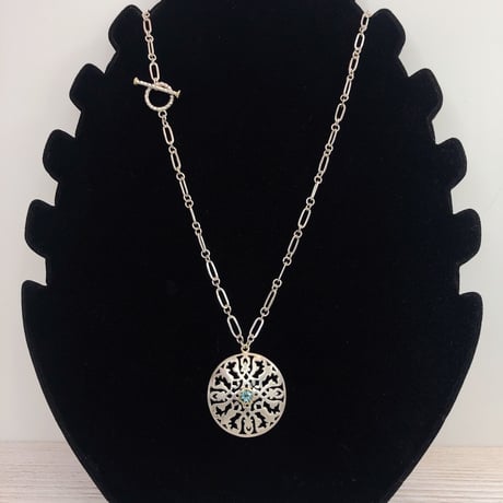 アラベスク＆極上トルマリン　18K&SVネックレス