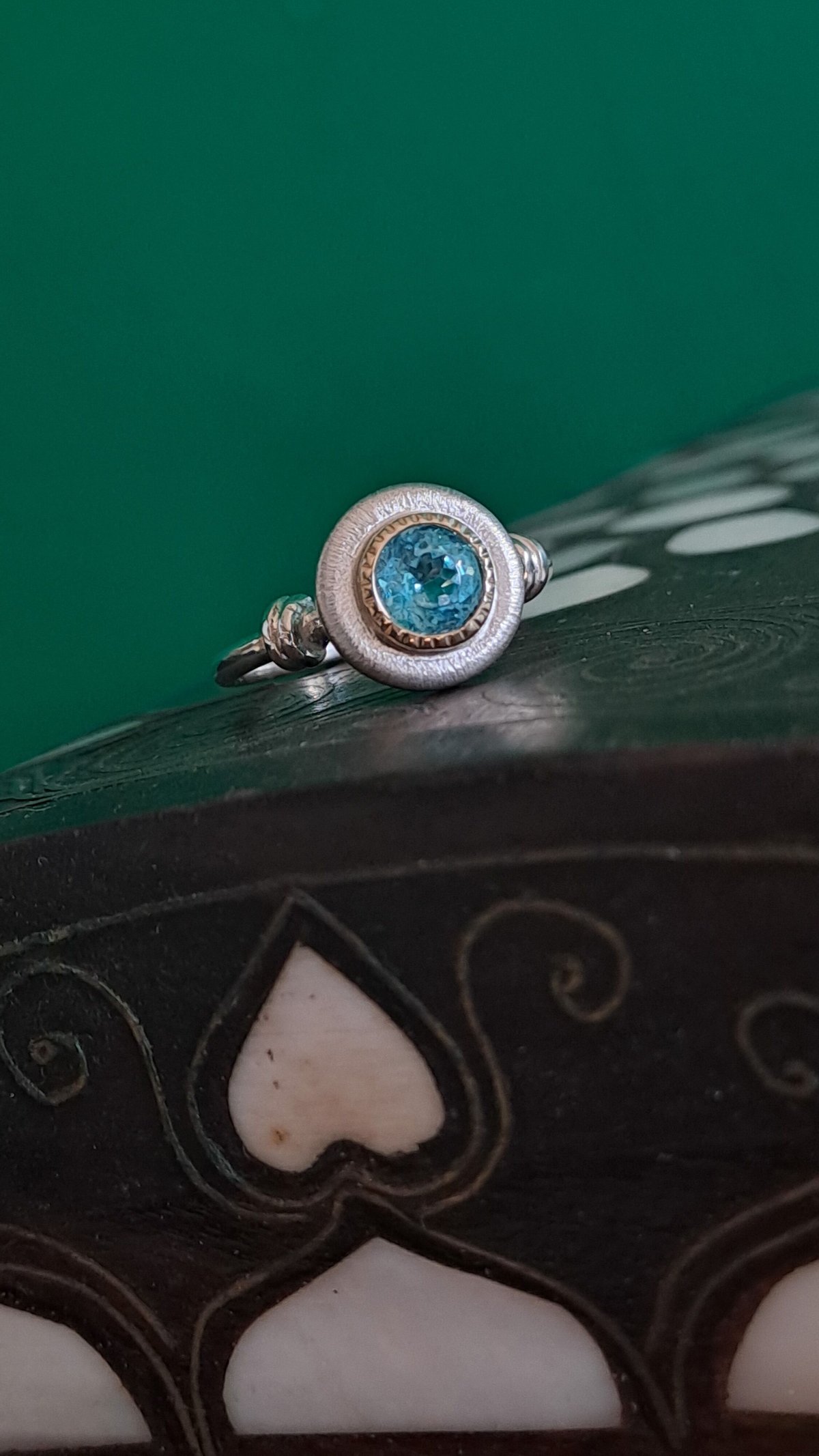 11.5号 ネオンブルーアパタイトK18&シルバーリング | Le Papillon Jewelry