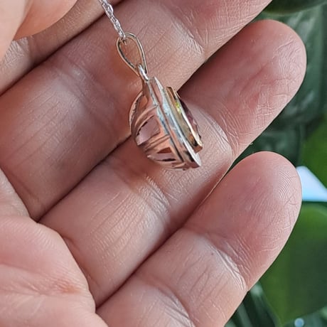 1.20ct 艶やかピンクトルマリン K18&シルバーネックレス