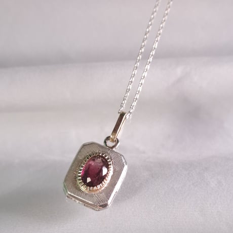 1.90ct 非加熱大きめピンクトルマリン K18&シルバーネックレス