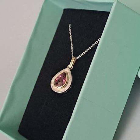 1.20ct 艶やかピンクトルマリン K18&シルバーネックレス