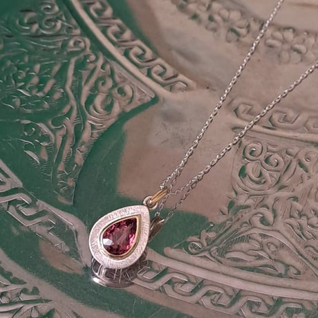 1.20ct 艶やかピンクトルマリン K18&シルバーネックレス
