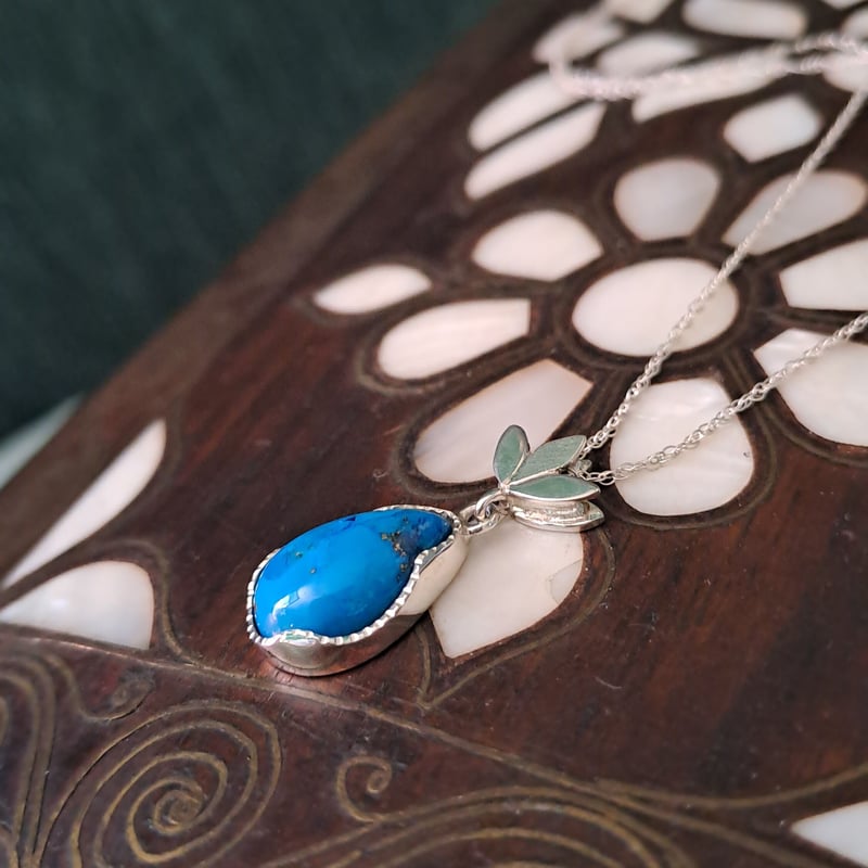 高品質Firuzeターコイズシルバーネックレス | Le Papillon Jewelry