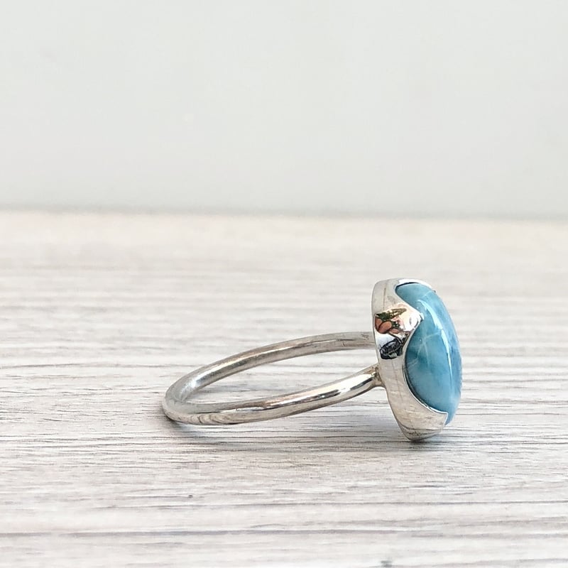 16号カリブの水色ラリマー シルバーリング | Le Papillon Jewelry 16号カリブの水色ラリマー シルバーリング | Le Papillon Jewelry