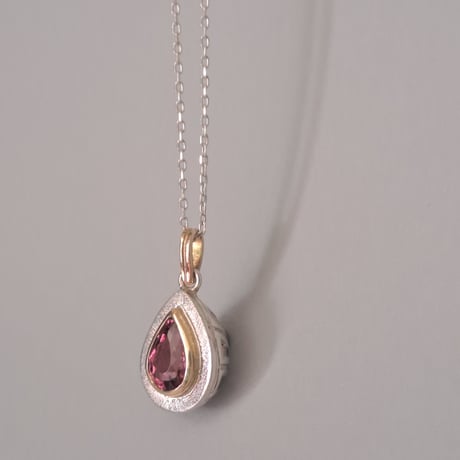 1.20ct 艶やかピンクトルマリン K18&シルバーネックレス