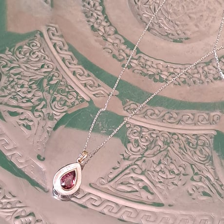 1.20ct 艶やかピンクトルマリン K18&シルバーネックレス