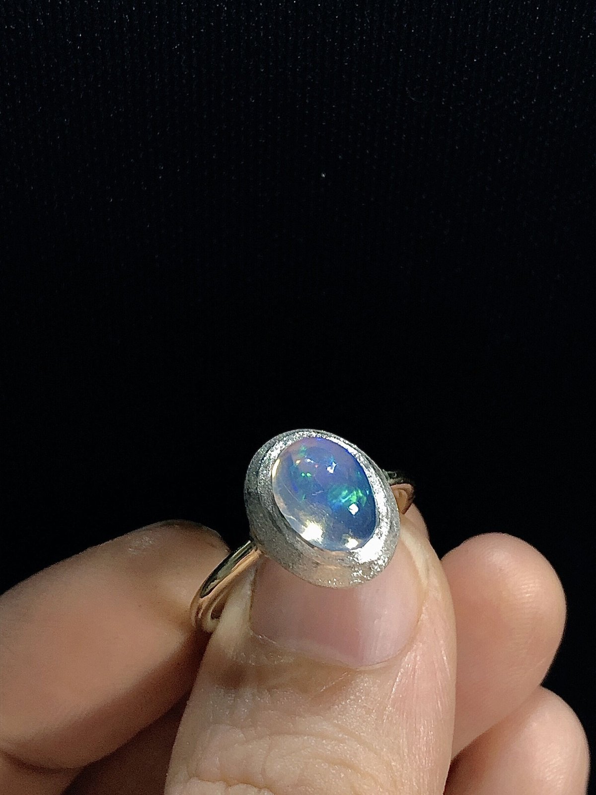 9号 青さ際立つウォーターオパール18K&シルバーリング | Le 9号 青さ際立つウォーターオパール18K&シルバーリング | Le