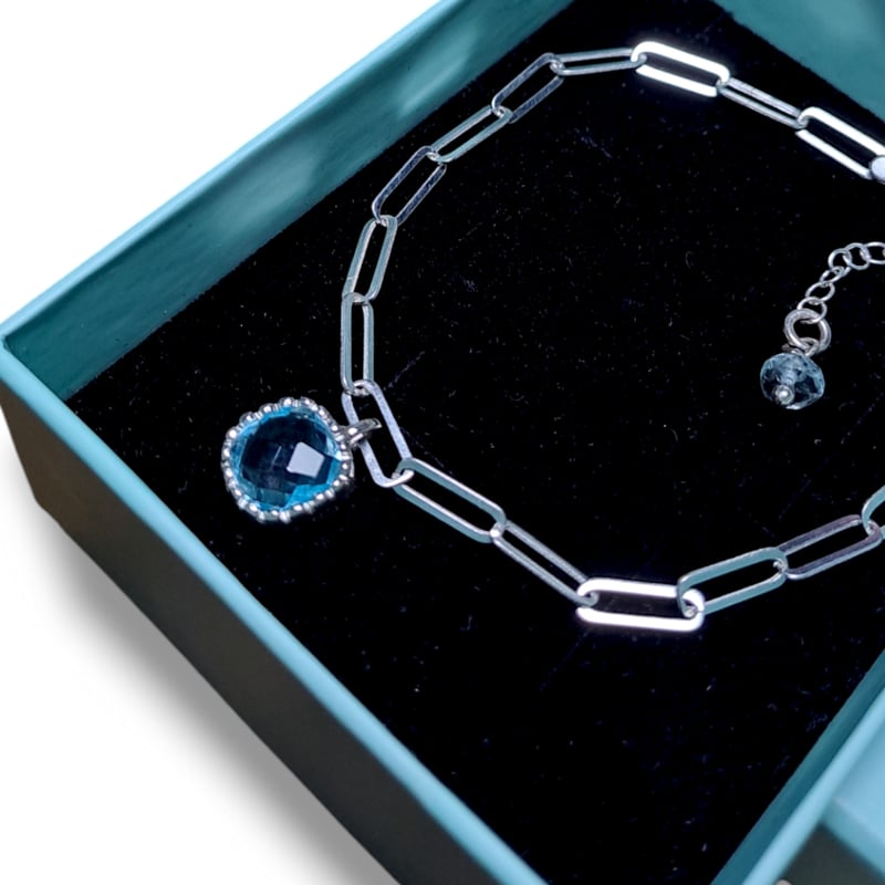 アメジスト&トパーズシルバーブレスレット 煌めくブルートパーズ シルバーブレスレット | Le Papillon Jewelry