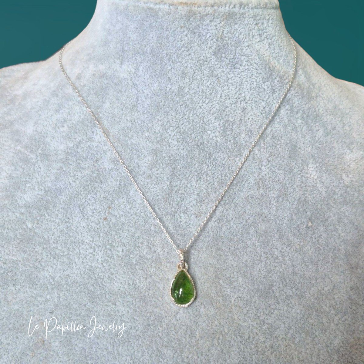 森の雫 グリーントルマリン シルバーネックレス | Le Papillon Jewelry