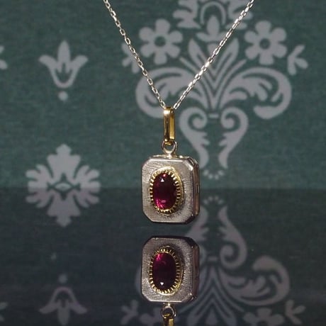 1.90ct 非加熱大きめピンクトルマリン K18&シルバーネックレス