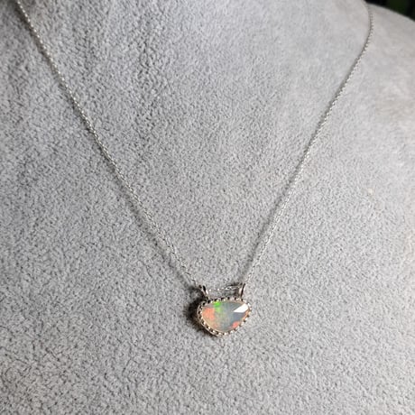 ローズカット プレシャスオパール シルバーネックレス