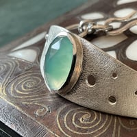 癒し色アクアプレーズ　シルバーバングルブレスレット