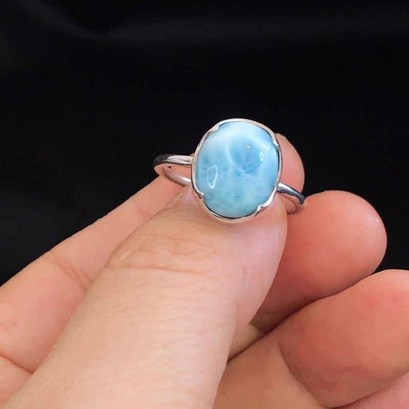 16号カリブの水色ラリマー シルバーリング | Le Papillon Jewelry 16号カリブの水色ラリマー シルバーリング | Le Papillon Jewelry