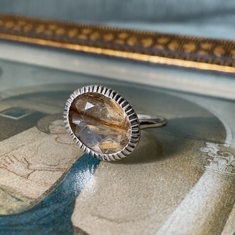 12号　美麗なルチルクォーツ　シルバーリング