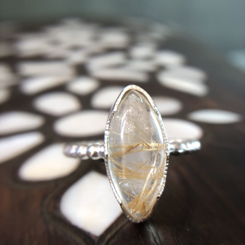 15号 優しげルチルクォーツ シルバーリング | Le Papillon Jewelry