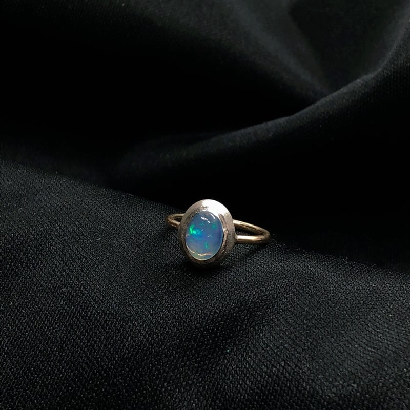 9号 青さ際立つウォーターオパール18K＆シルバーリング | Le