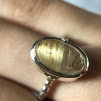 14号　柔らかなルチルクォーツ　シルバーリング