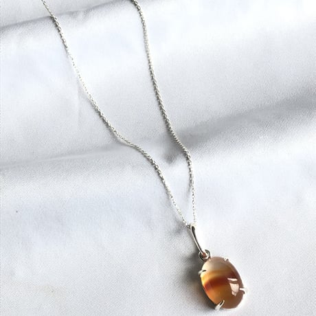 キャンディカラー　アゲート　Silverネックレス