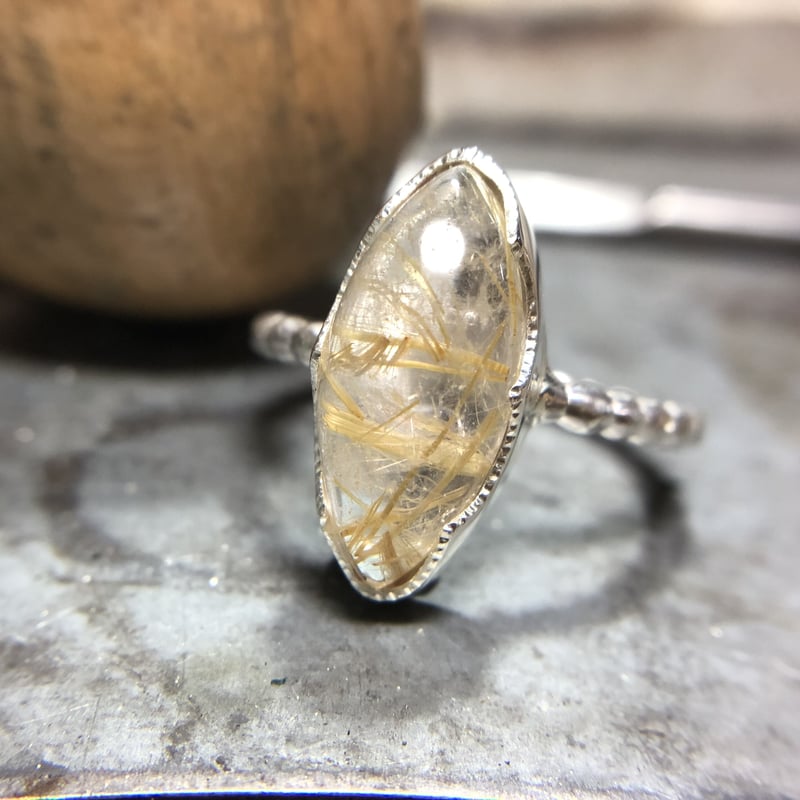 15号 優しげルチルクォーツ シルバーリング | Le Papillon Jewelry
