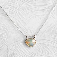 ローズカット プレシャスオパール シルバーネックレス