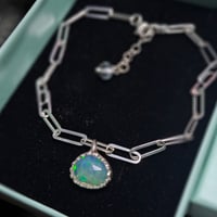 ローズカット プレシャスオパール シルバーブレスレット