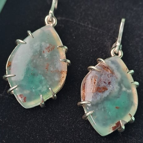 【Unique】大粒アクアプレーズ☆天然石ピアス Unique】大粒アクアプレーズ☆天然石ピアス