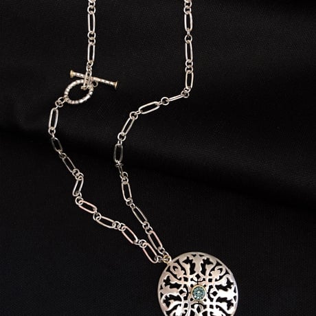 アラベスク＆極上トルマリン　18K&SVネックレス