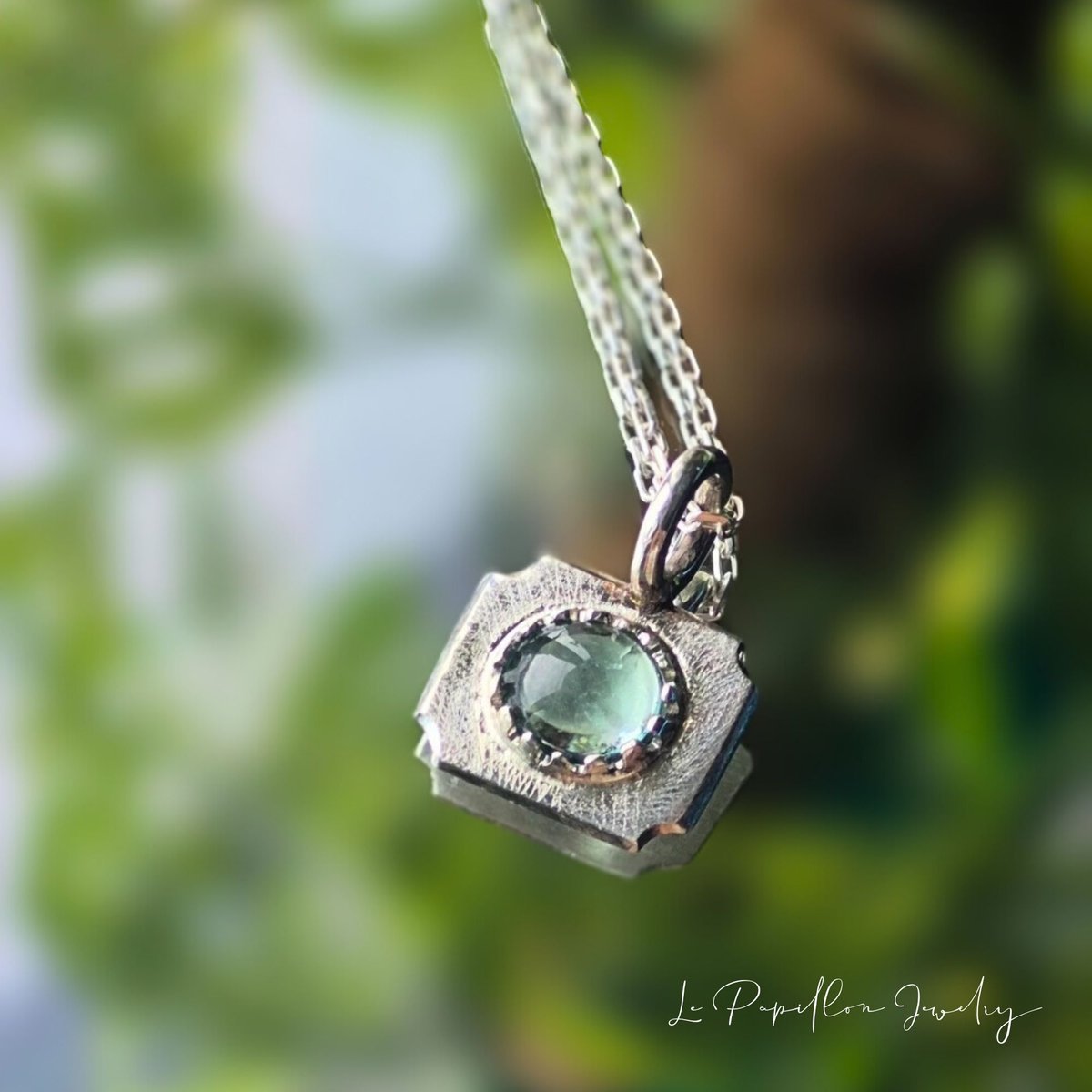 Cadre ブルートルマリン シルバーネックレス | Le Papillon Jewelry