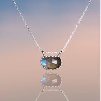 美しい青 ラブラドライト シルバーネックレス