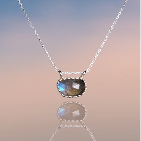 【handmade_Luna】マクラメ×ラブラドライト ネックレス handmade_Luna】マクラメ×ラブラドライト ネックレス handmade