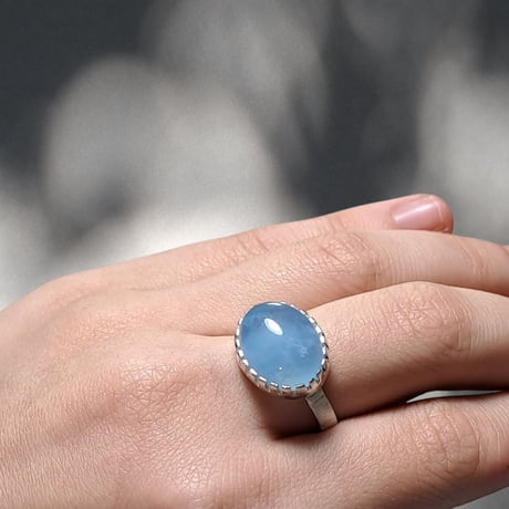 14号 綺麗色アクアマリン シルバーリング