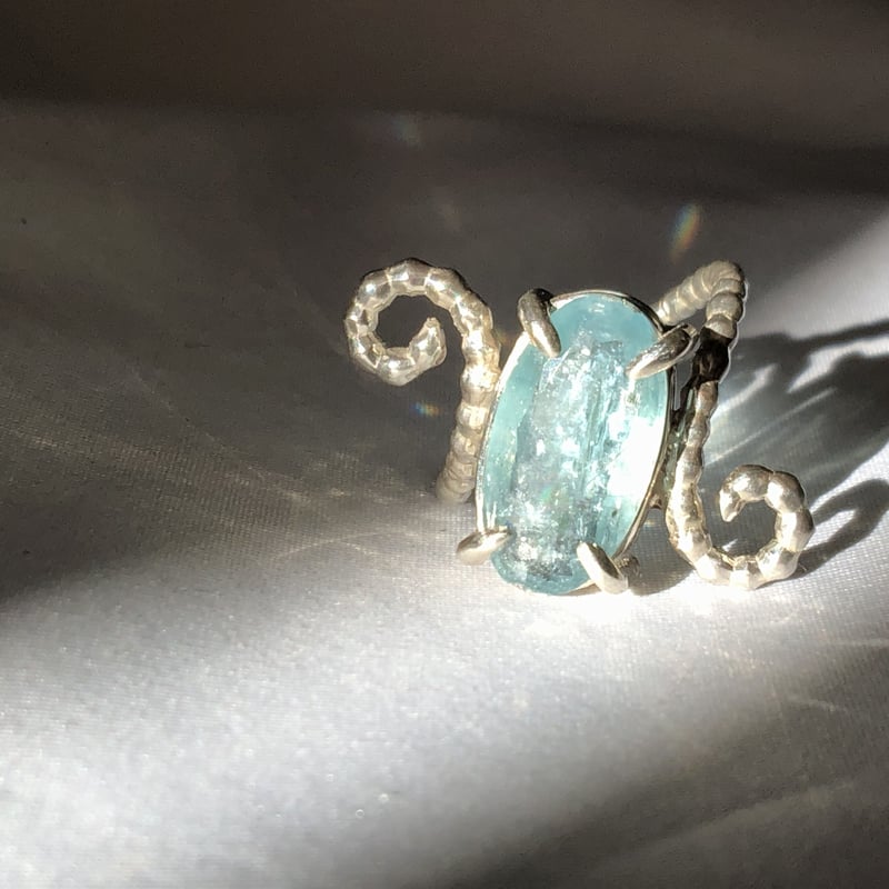 14号 パライバカラー カイヤナイト シルバーリング | Le Papillon Jewelry