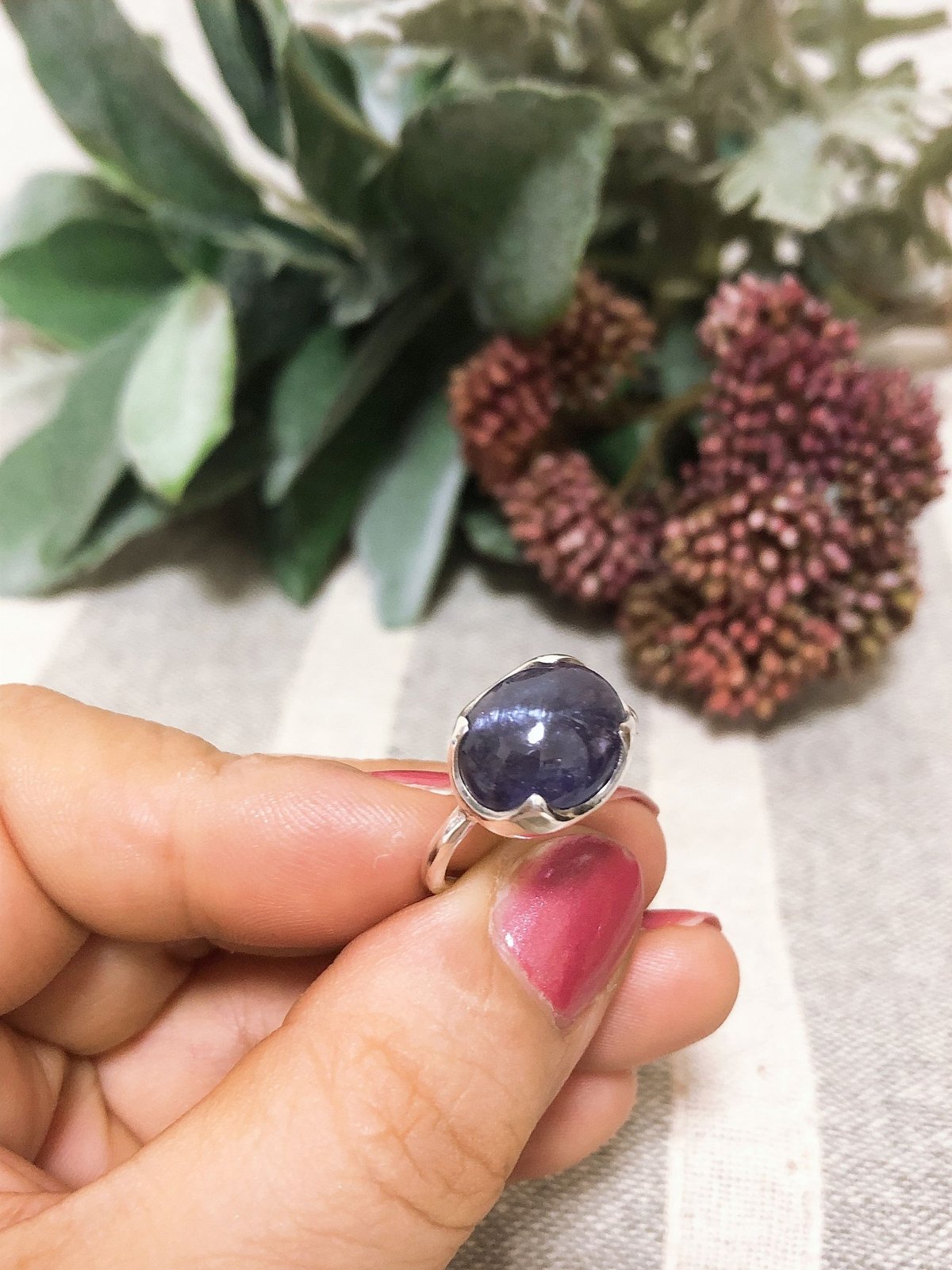10号キャッツアイ効果タンザナイトSVリング | Le Papillon Jewelry