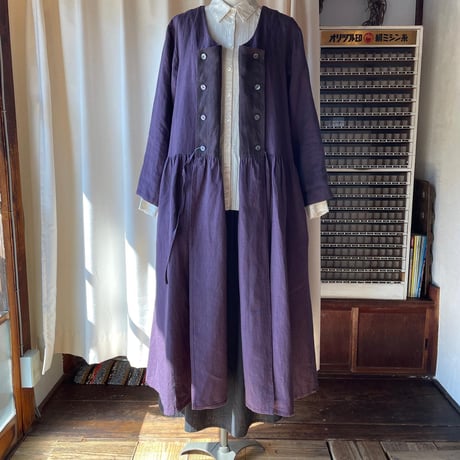 3way カシュクールワンピース　パープル×ブラウン
