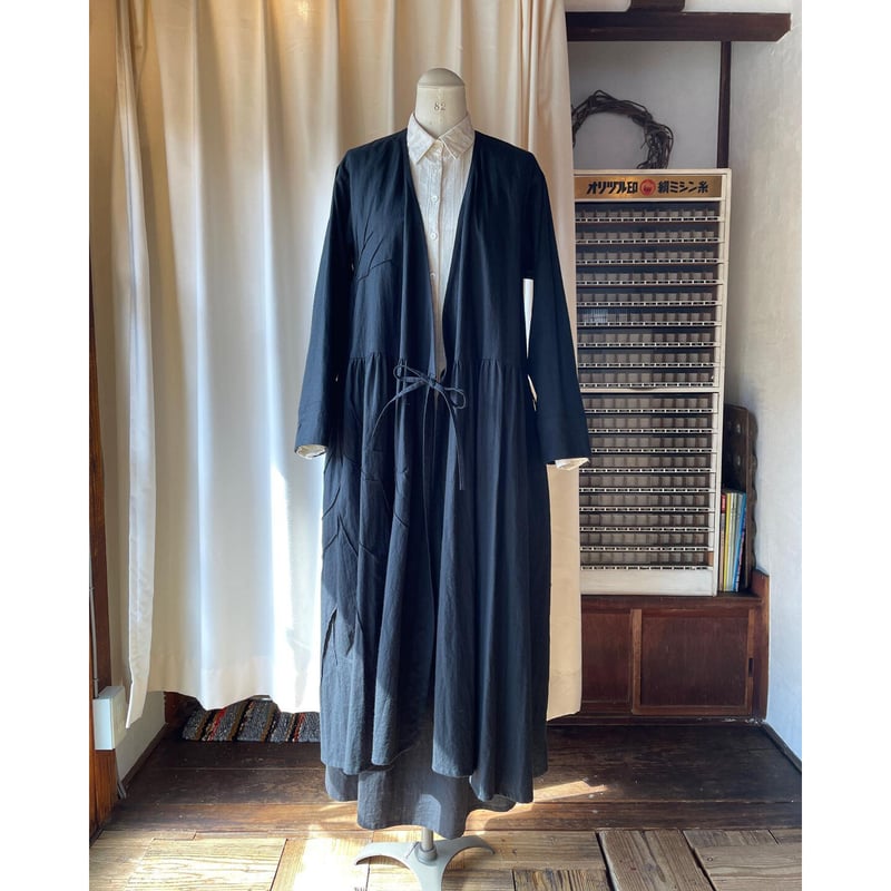 ピンタックアート】カシュクールワンピース ブラック | 福月洋装店 