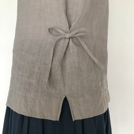 フレンチスリーブシャツ　シルバーグレー　M