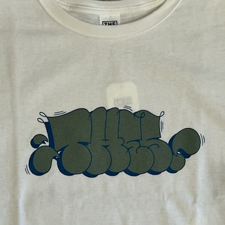 「THE UNION」THE FABRIC / "THES" THORW UP T-SHIRTS / color - WHITE / OLIVE