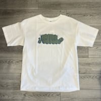 「THE UNION」THE FABRIC / "THES" THORW UP T-SHIRTS / color - WHITE / OLIVE