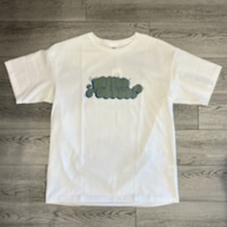 「THE UNION」THE FABRIC / "THES" THORW UP T-SHIRTS / color - WHITE / OLIVE