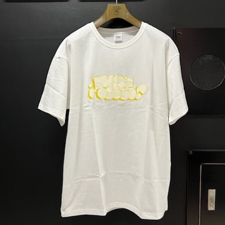 「THE UNION」THE FABRIC / "THES" THORW UP T-SHIRTS / color - WHITE / TELLOW