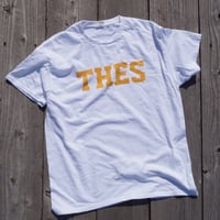 「THE UNION」THE FABRIC / "THES" USED TEE  / color - WHITE x YELLOW