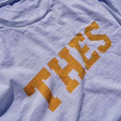 「THE UNION」THE FABRIC / "THES" USED TEE  / color - WHITE x YELLOW
